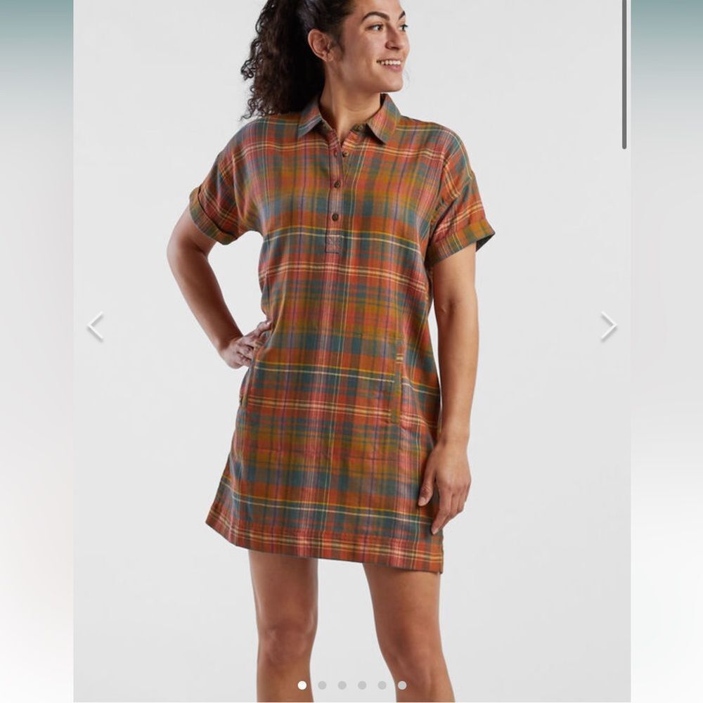 Toad & Co Plaiditude Short Sleeve Shirt Dress